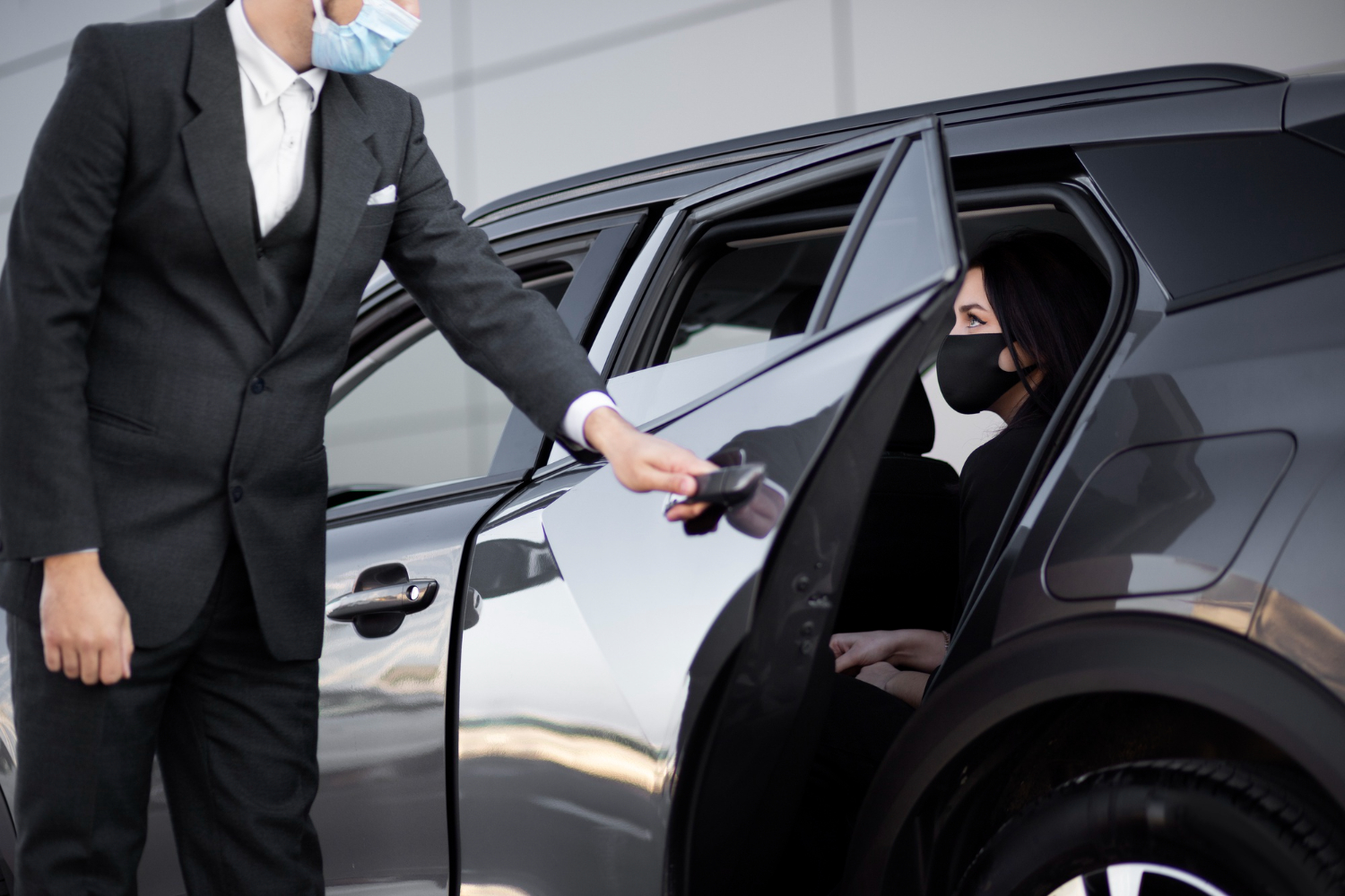 car and a man image